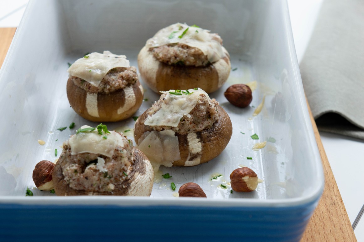 Gefüllte Champignons mit Nüssen