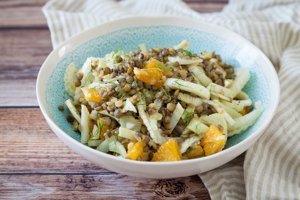 Linsen-Salat mit Fenchel und Orangen - Rezept