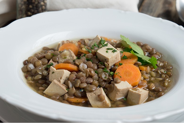 Linsentopf mit Tofu