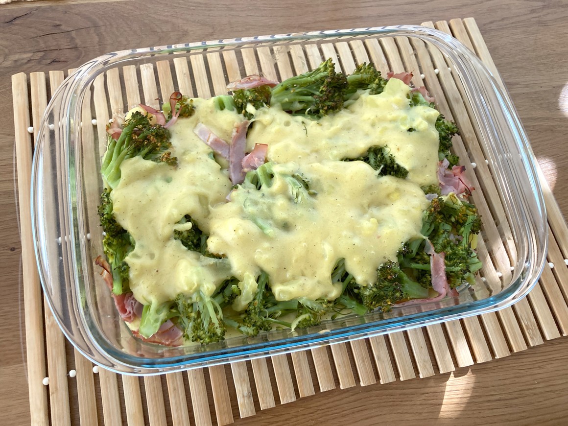 Brokkoli-Auflauf mit Kartoffelpüree