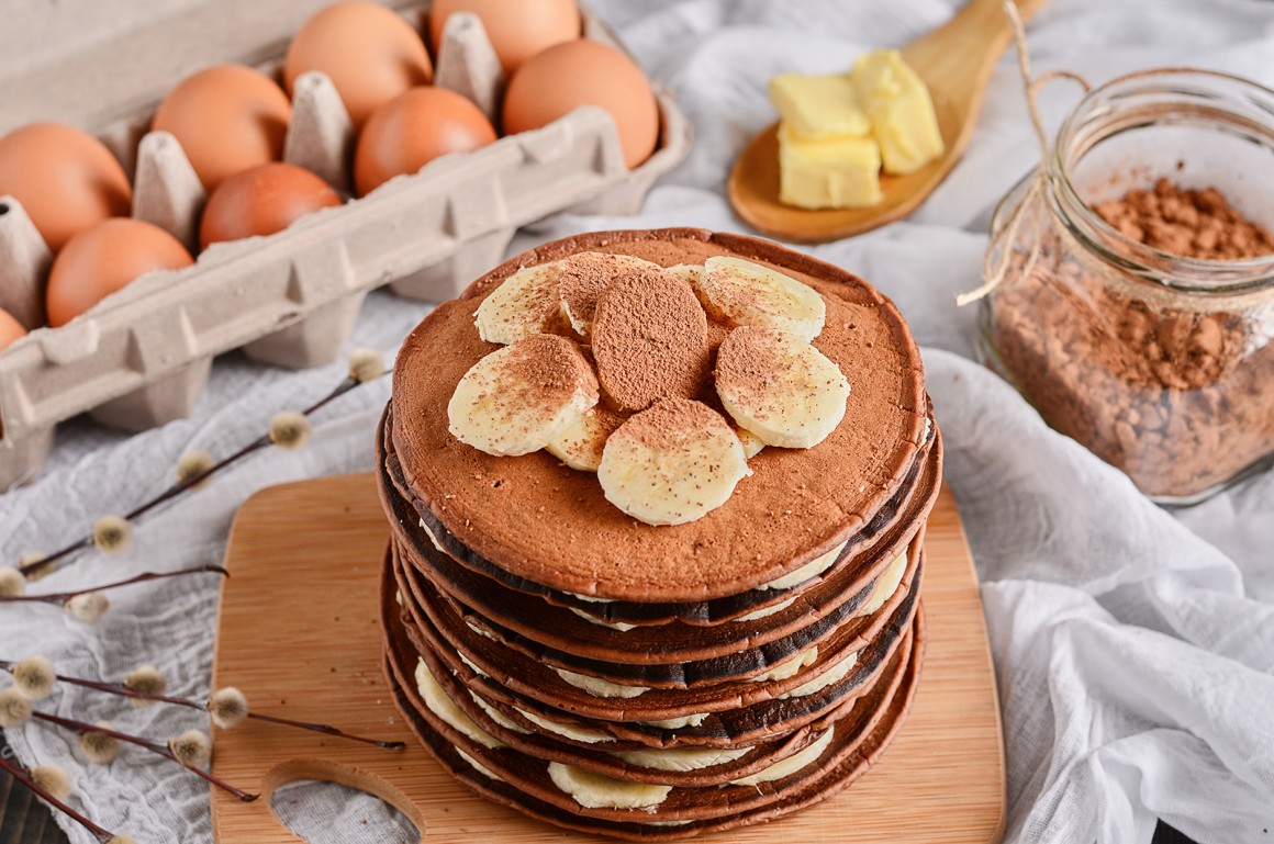 Schoko-Bananen-Pfannkuchen - Rezept