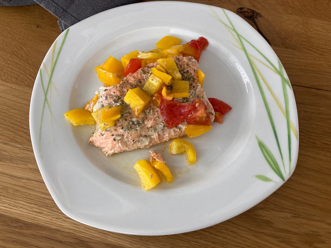 Lachs mit Gemüse - Rezept