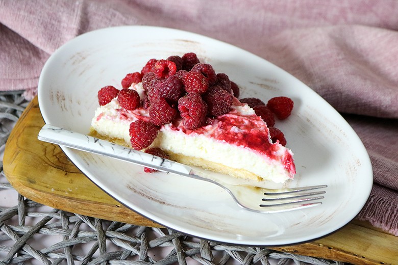 Käsekuchen mit Himbeeren
