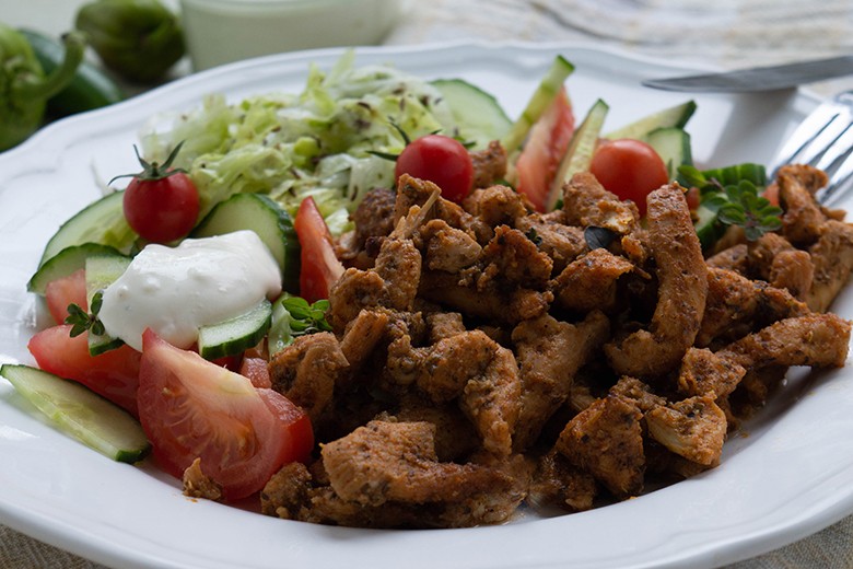 Schnelles Gyros mit Krautsalat