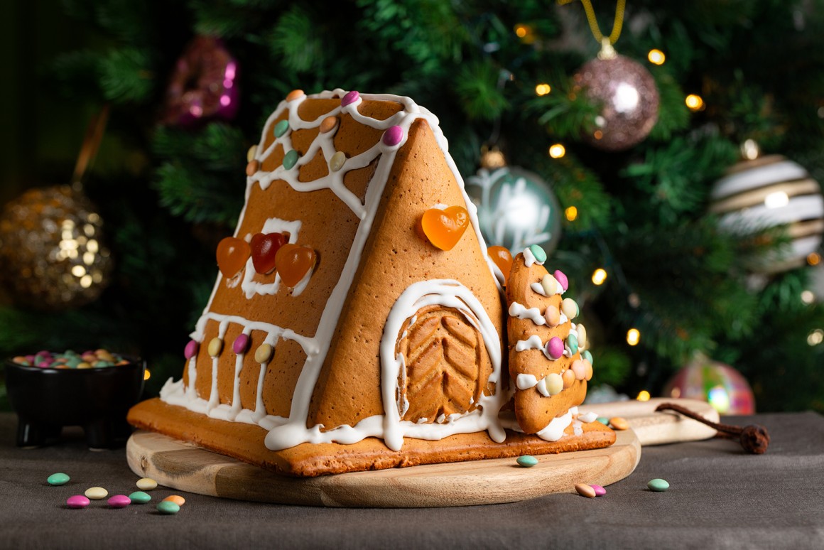 Selbstgemachtes Lebkuchenhaus