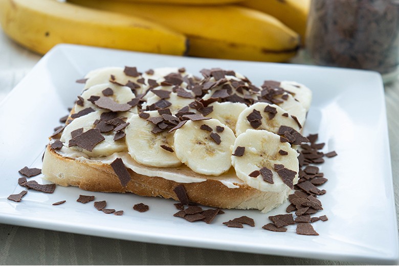 Toastbrote mit Frischkäse und Banane
