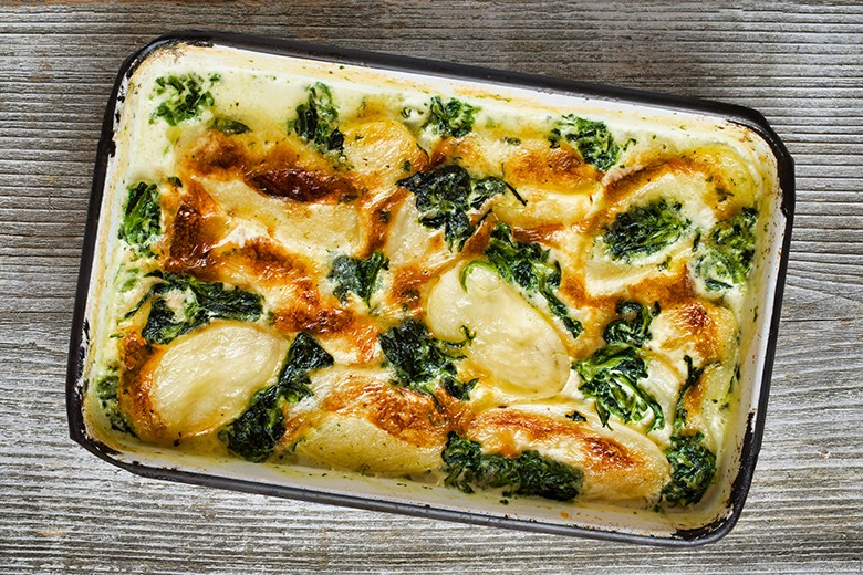 Spinat-Kartoffel Gratin