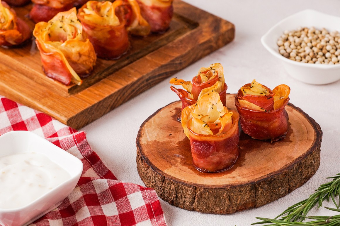 Kartoffelrosen mit Speck - Rezept