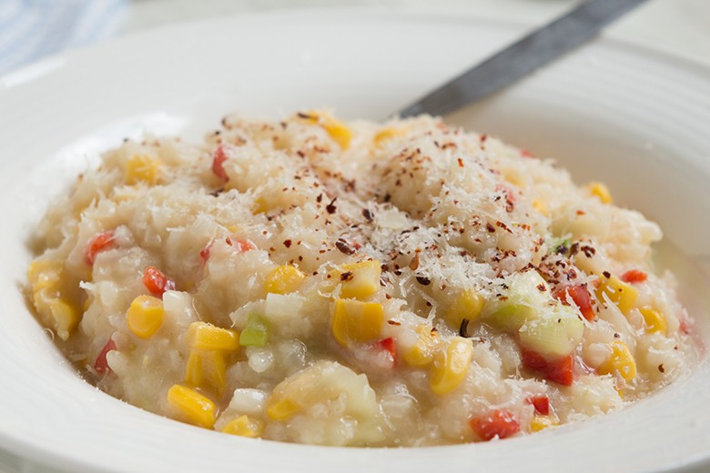 Risotto mit Mais, Chili und Koriander
