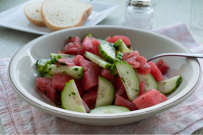 Gurken-Wassermelonen-Salat
