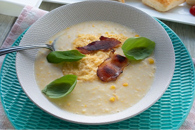 Maiscremesuppe mit Bacon