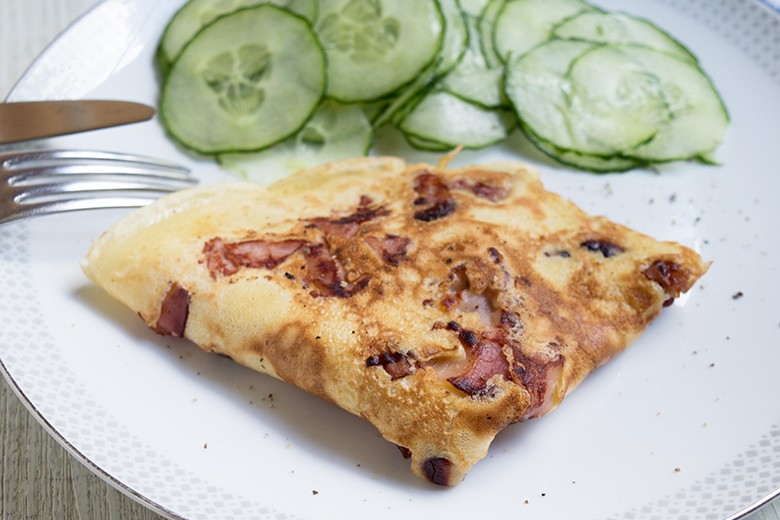 Pfannkuchen mit Speck
