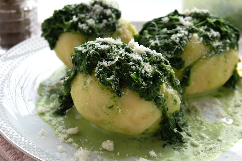 Kartoffeln mit Spinatsoße