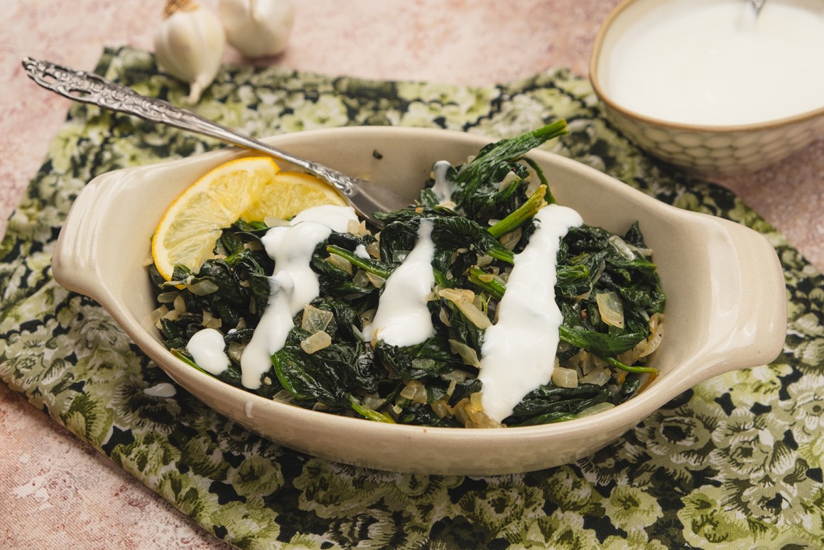 Blattspinat mit Knoblauch