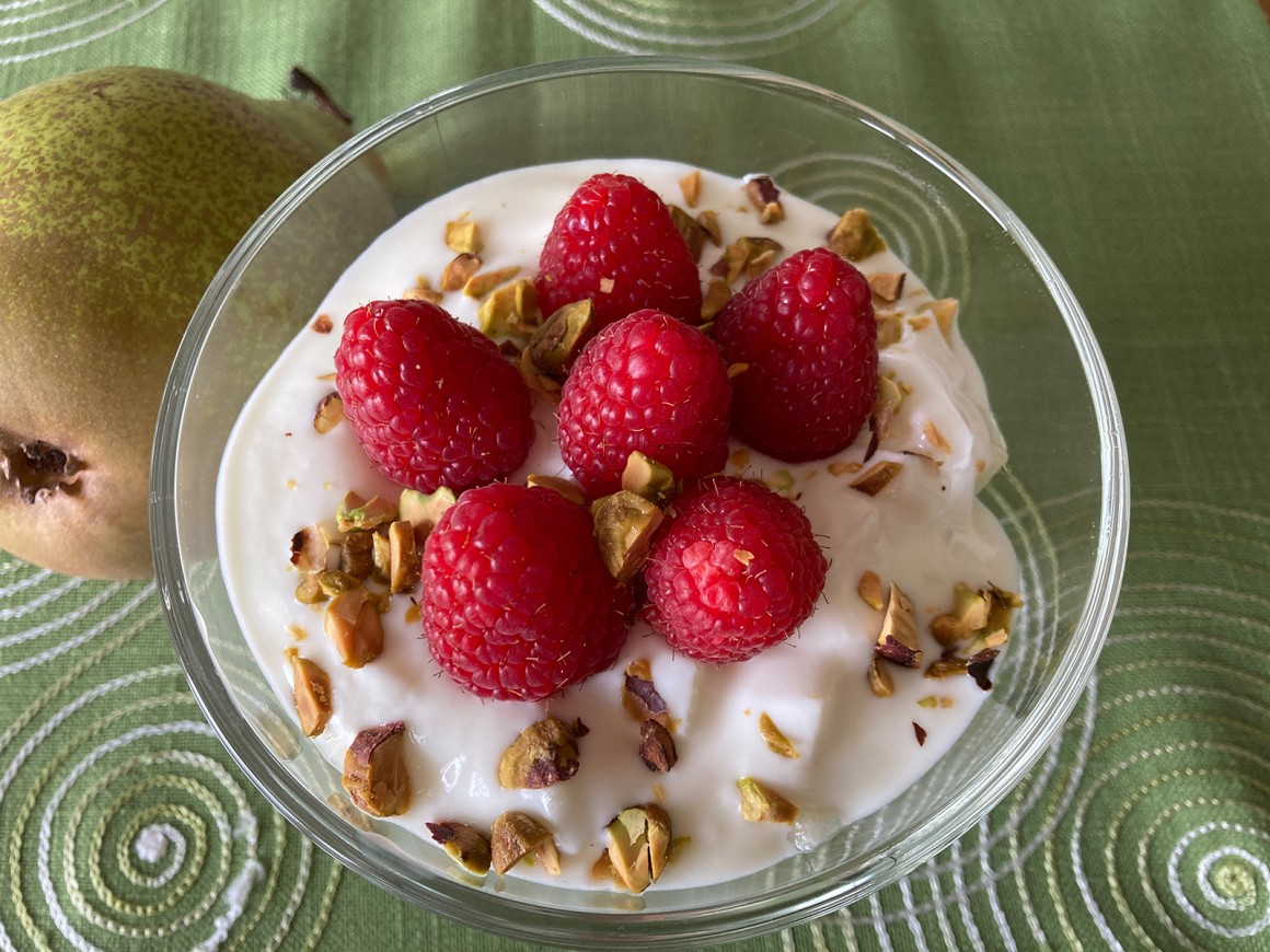 Birnen-Himbeer-Dessert - Rezept