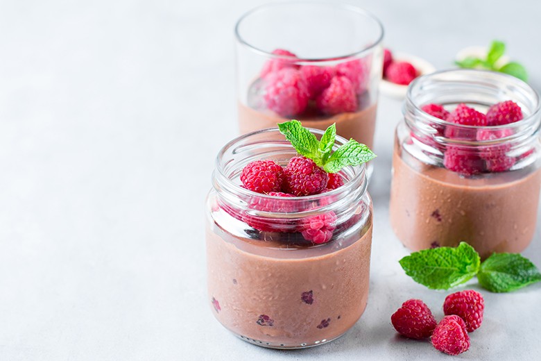 Schokoladen-Himbeer-Pudding