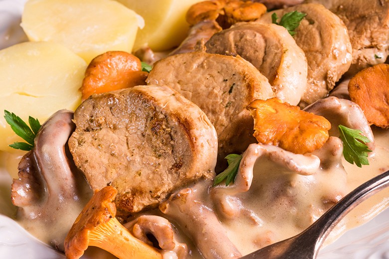 Gebratene Champignons mit Zwiebeln - Rezept