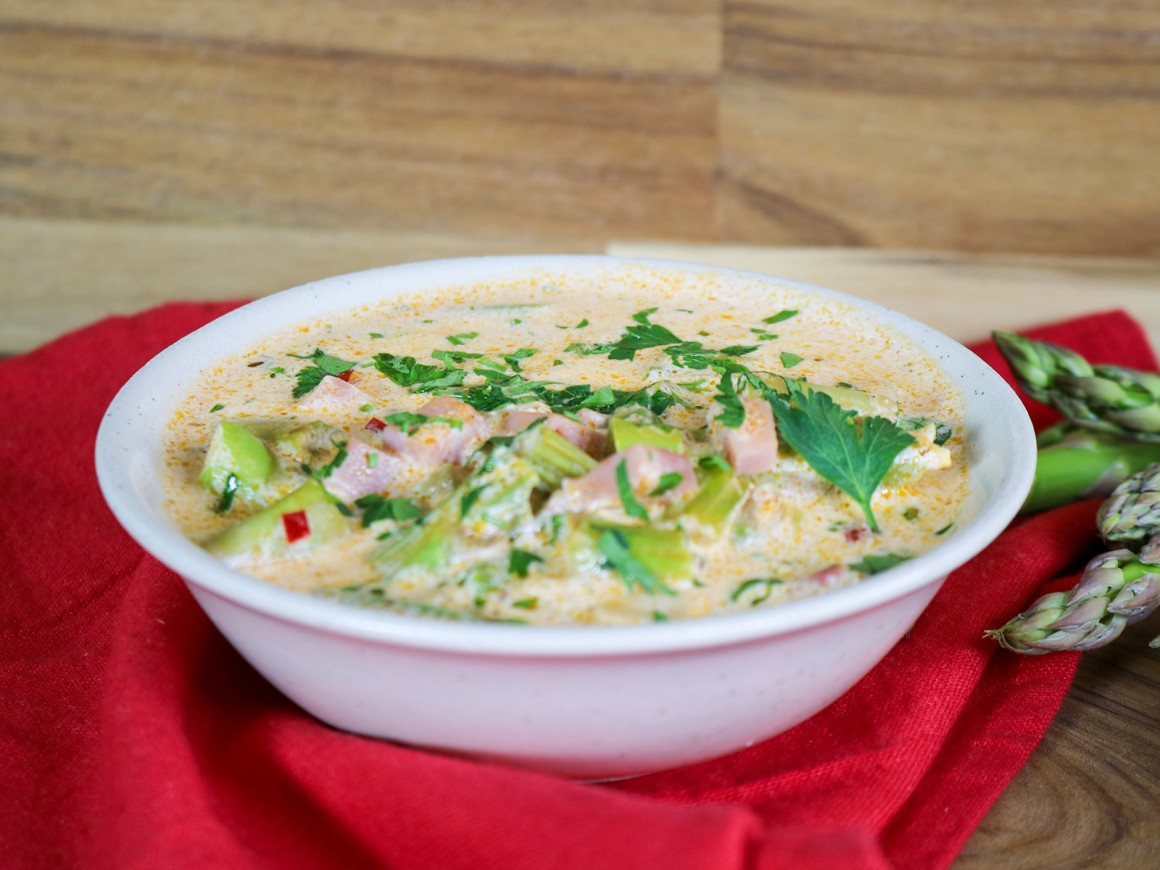 Spargelsauce mit Schinken