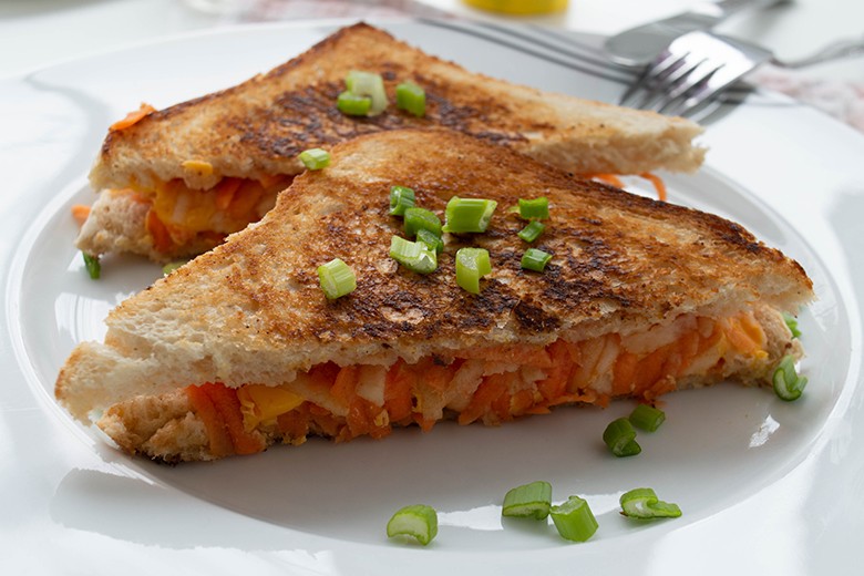 Pfannensandwiches mit Karotten