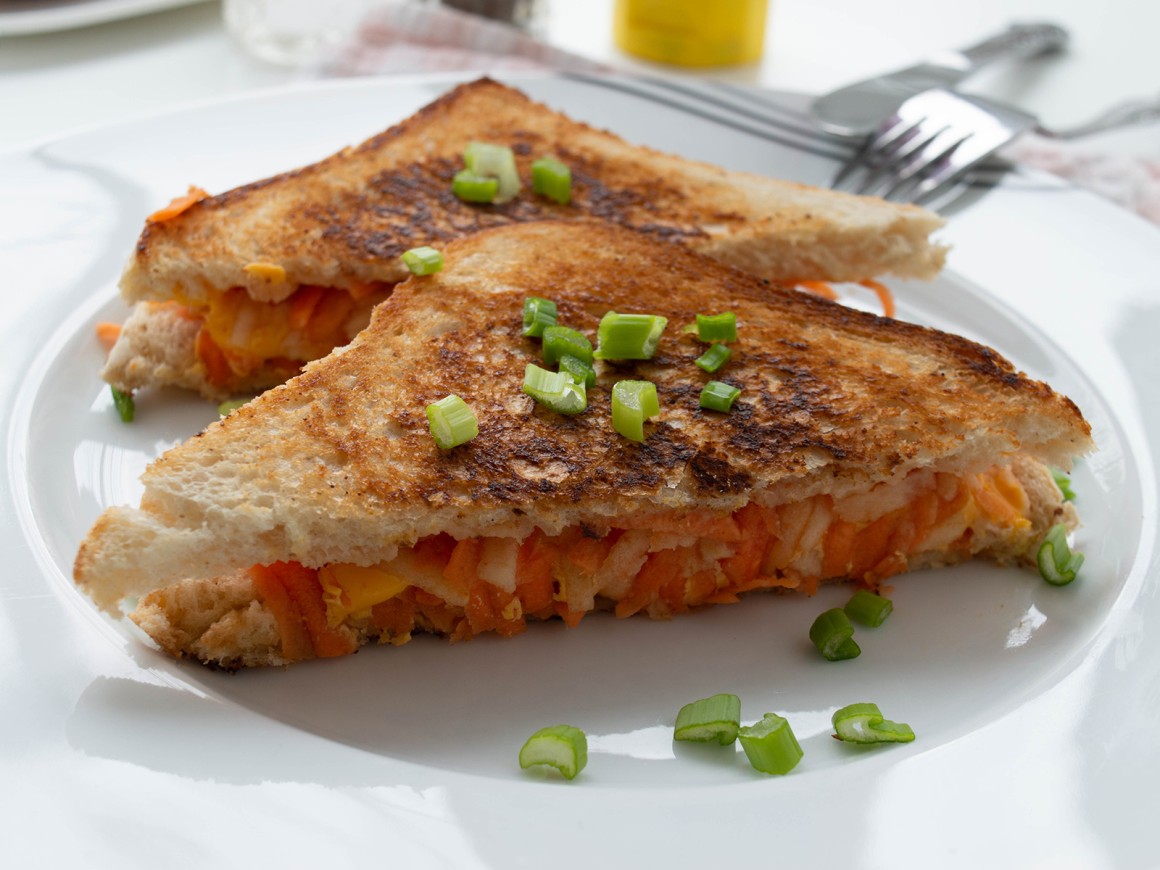 Pfannensandwiches mit Karotten