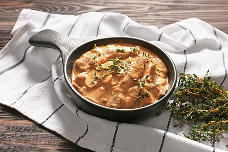 Rindergeschnetzeltes Stroganoff Art