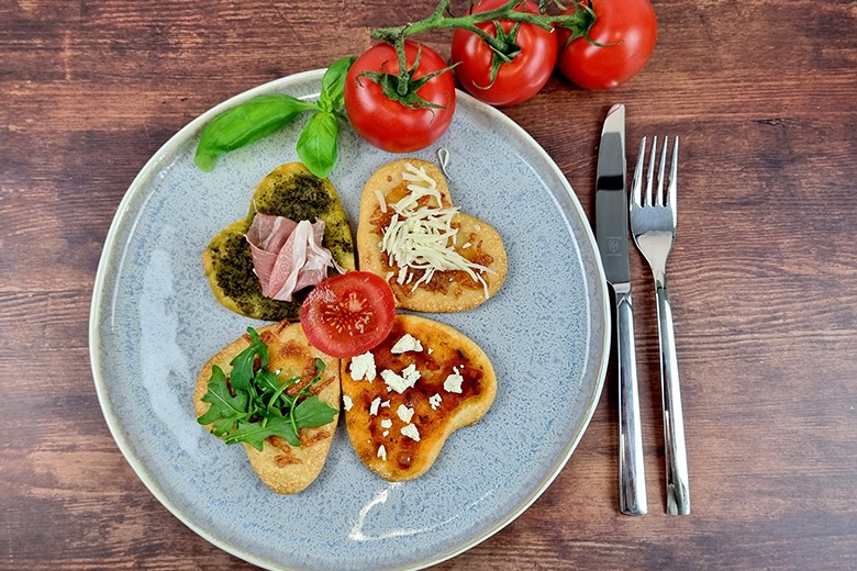 Mini Herz-Pizzen
