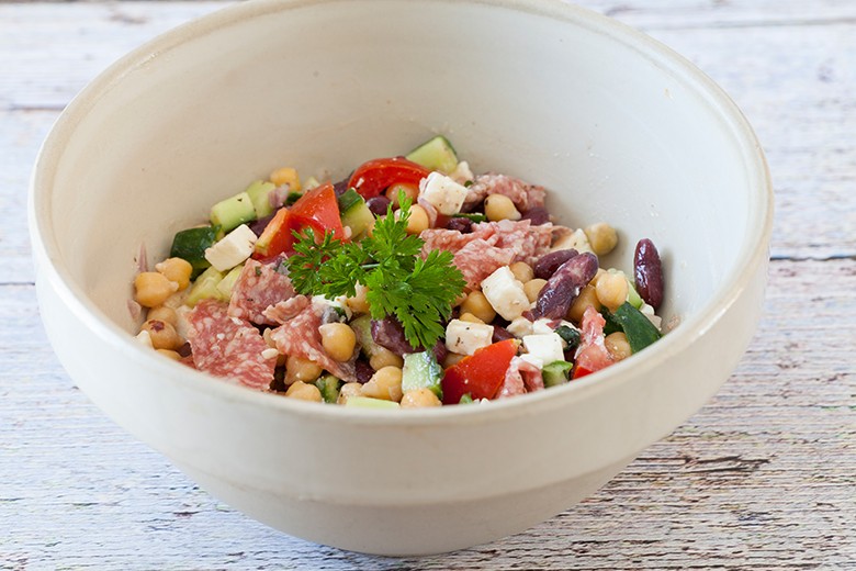 Bohnen-Kichererbsen-Salat