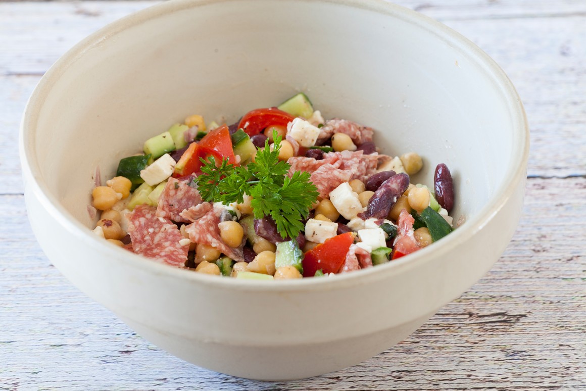 Bohnen-Kichererbsen-Salat - Rezept