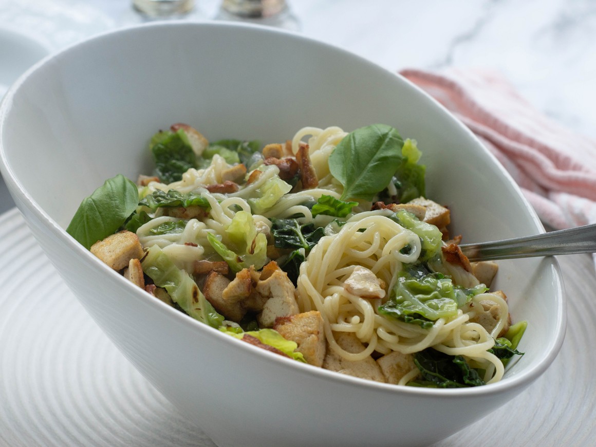 Spaghetti mit Grünkohl