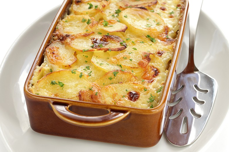 Überbackene Sahnekartoffeln