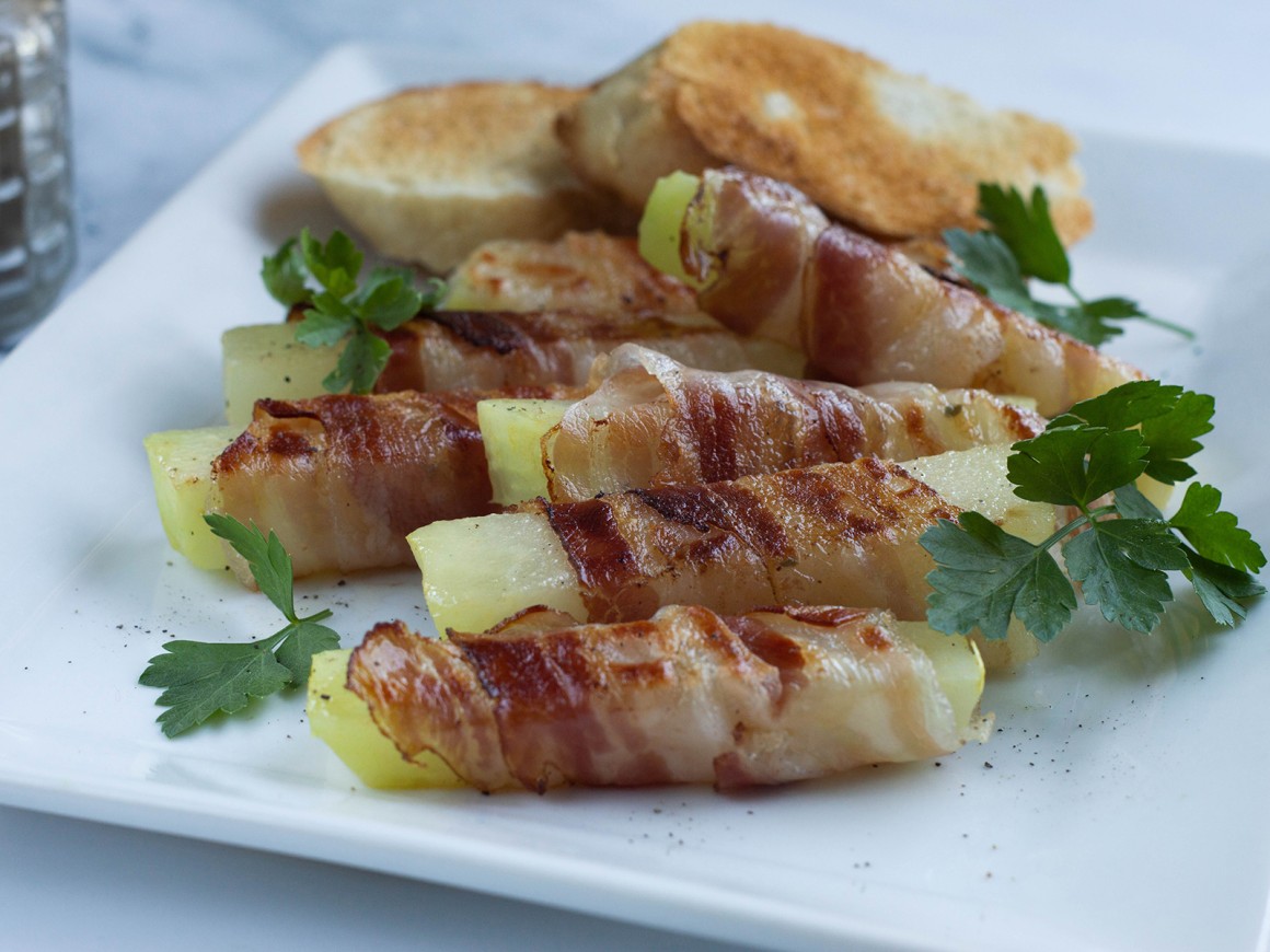 Gegrillter Kohlrabi mit Bacon - Rezept