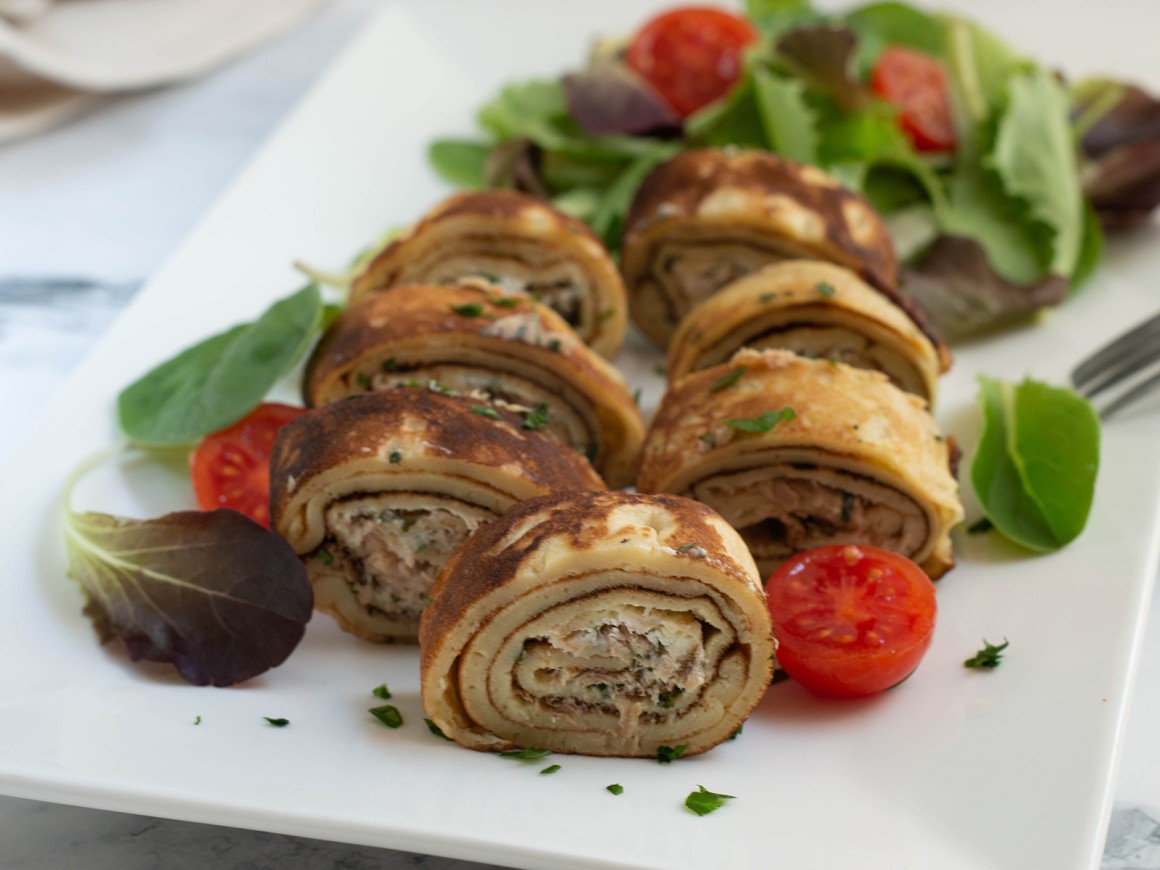 Omelettröllchen mit Thunfisch