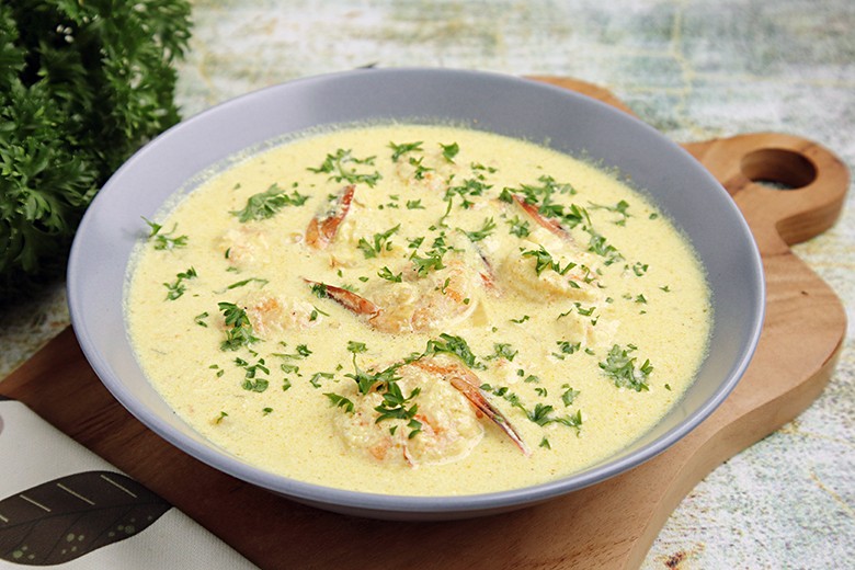 Sahne-Shrimps mit Curry