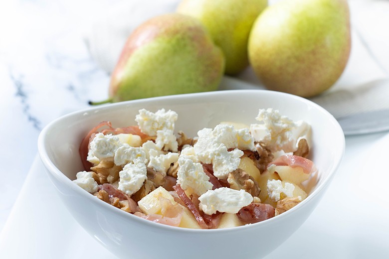 Birnen-Speck-Salat mit Feta