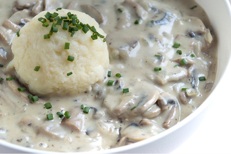 Helle und vegane Pilzsauce