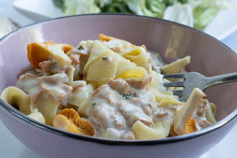 Rahmpfifferlinge mit Bandnudeln