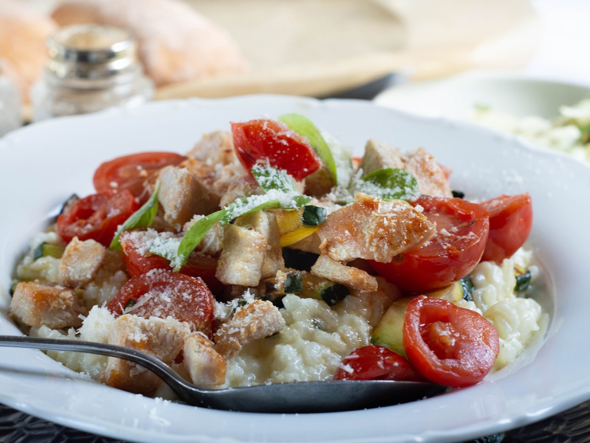 Gemüserisotto mit Hühnerfleisch - Rezept