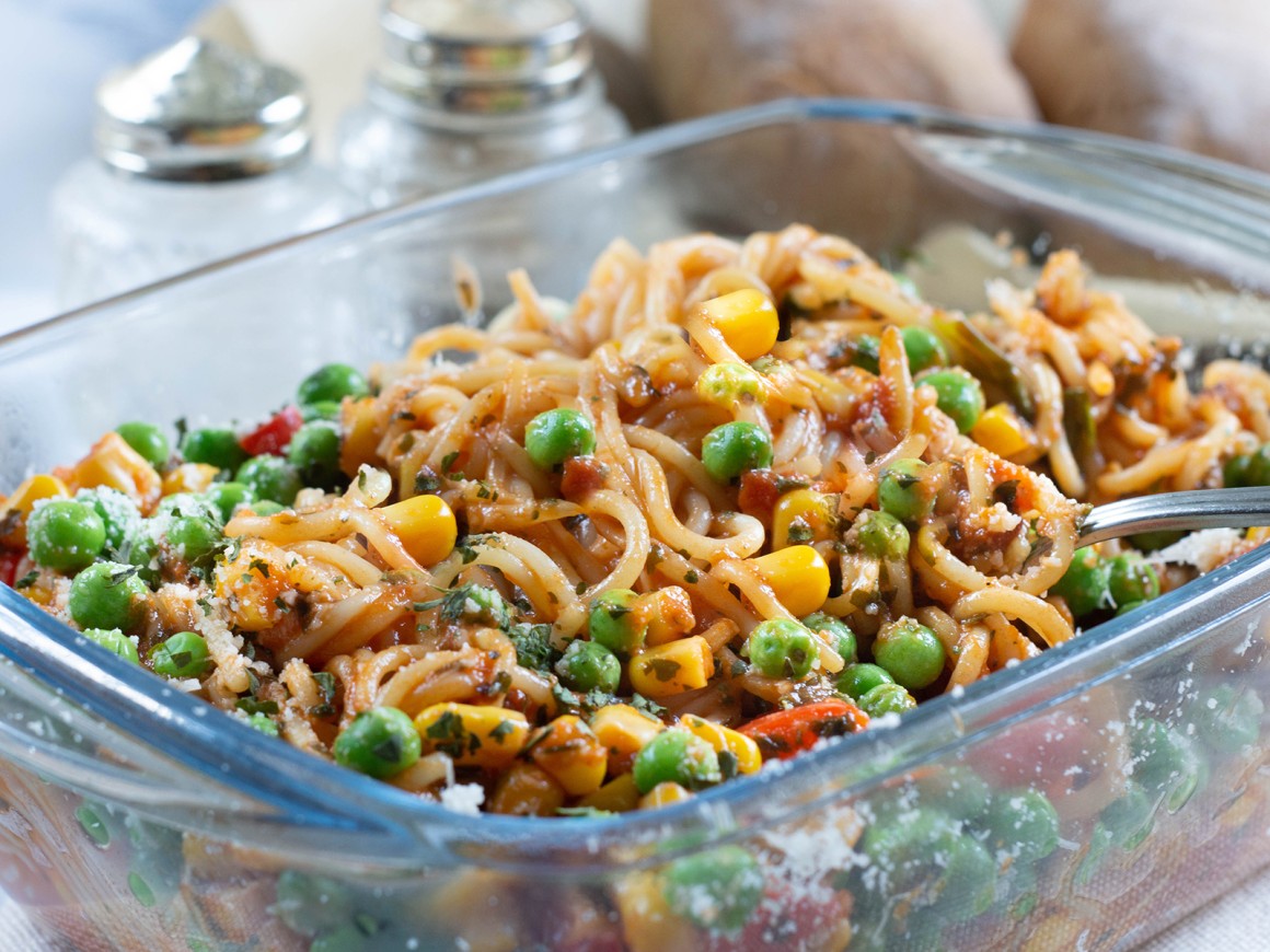 One Pot Gemüsepasta aus dem Backofen