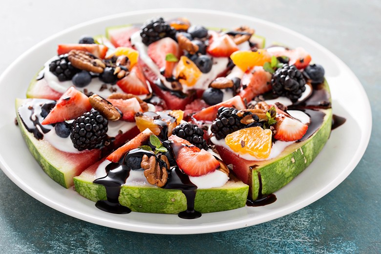 Süße Melonen-Pizza