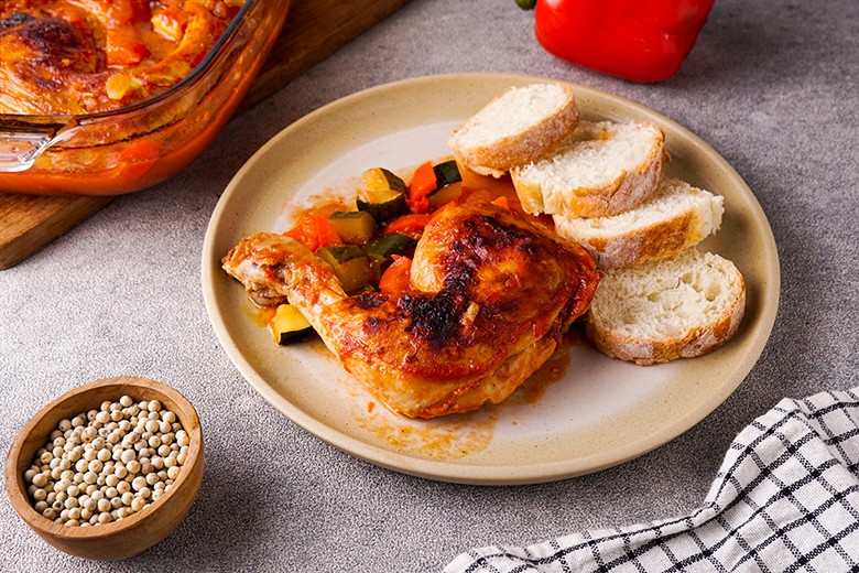 Pollo fino auf Ofengemüse