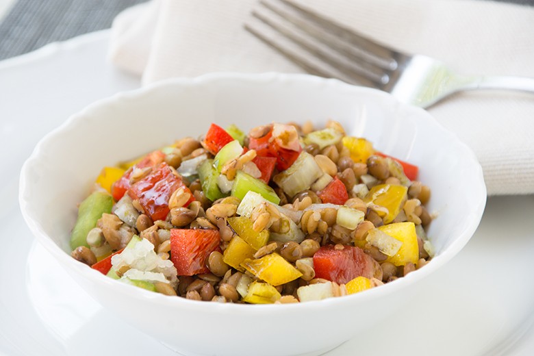 Linsensalat mit Paprika