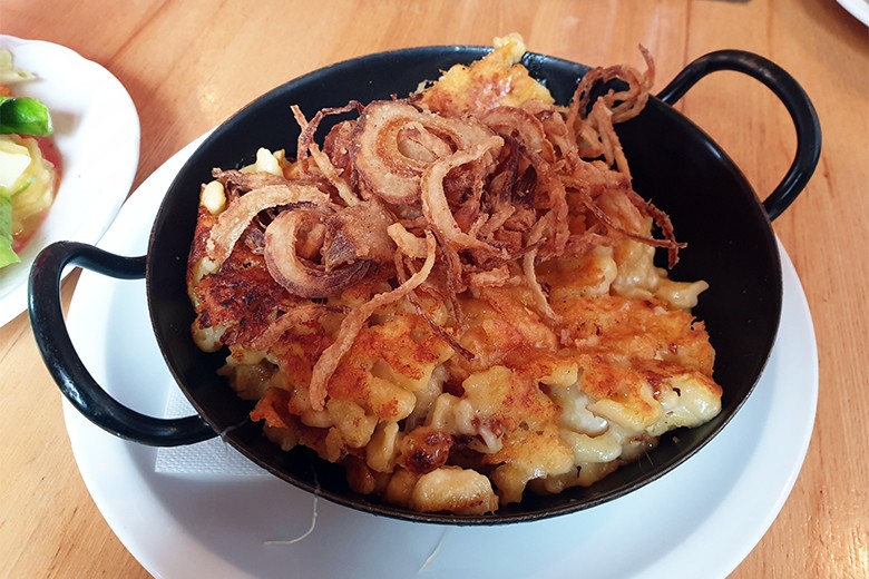 Käsespätzle mit Röstzwiebeln