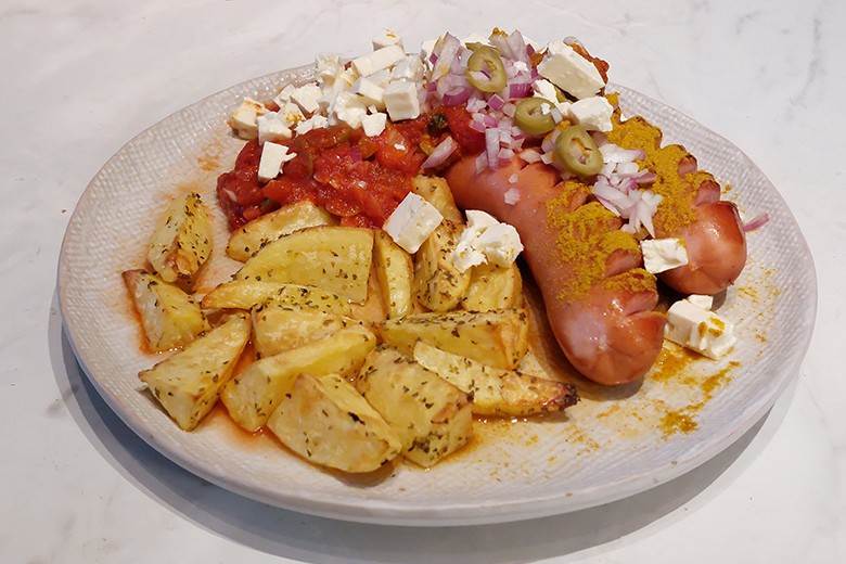 Feurige Currywurst