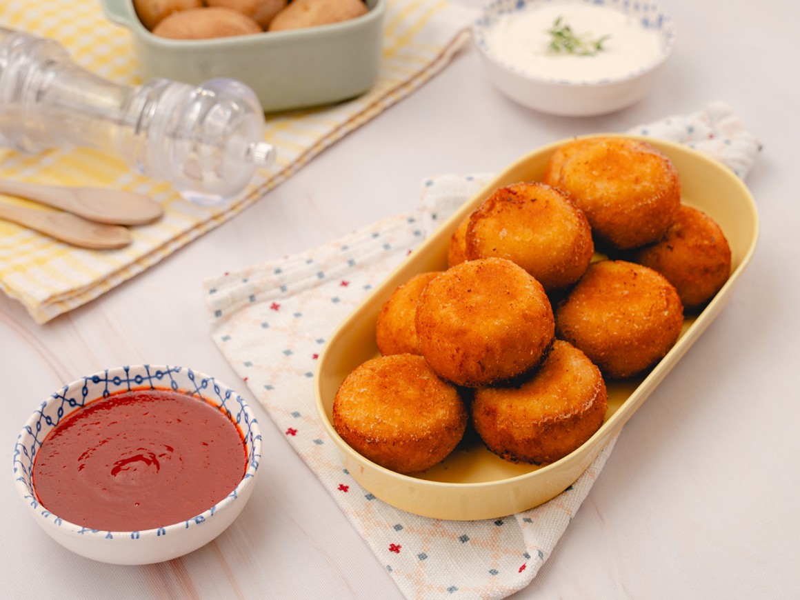 Gefüllte Kartoffelbällchen mit Frischkäse