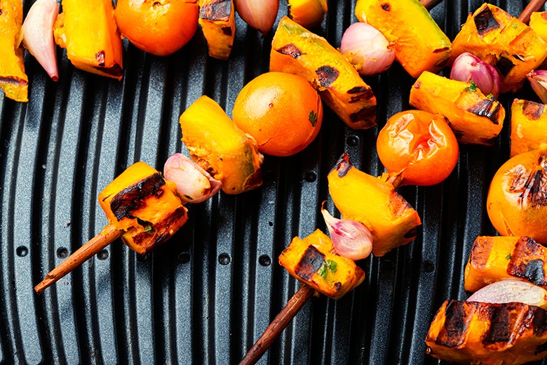 Grillspieße mit Kürbis
