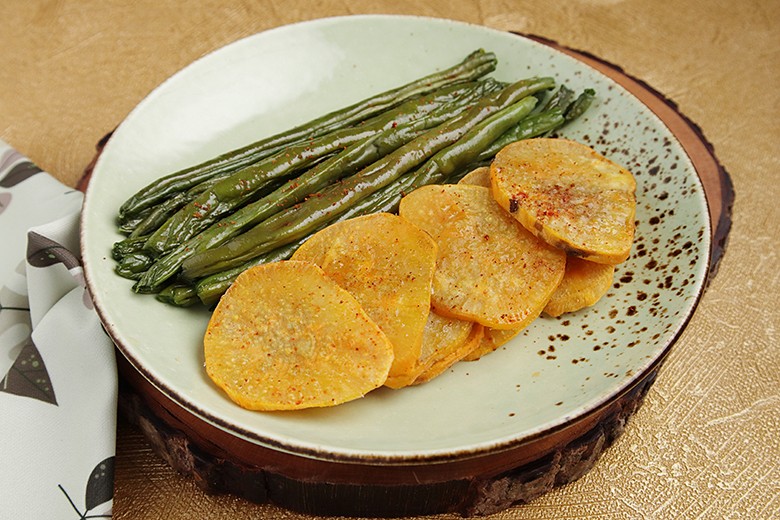 Ofensüßkartoffeln mit Bohnen
