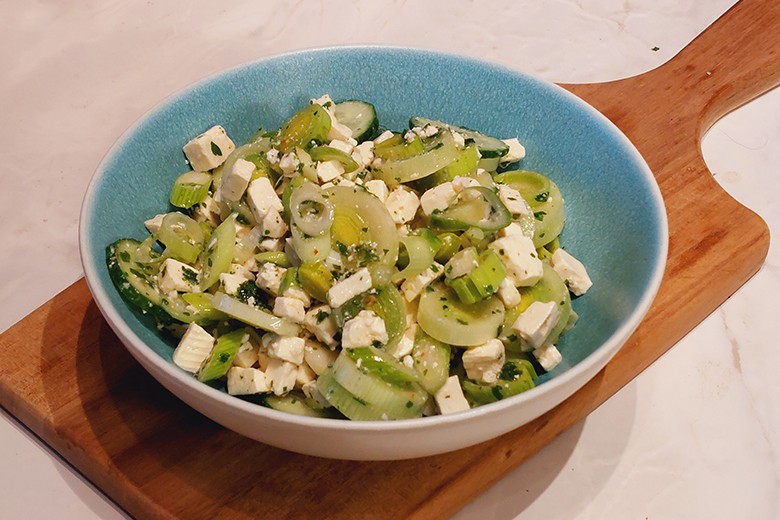 Lauchsalat mit Feta