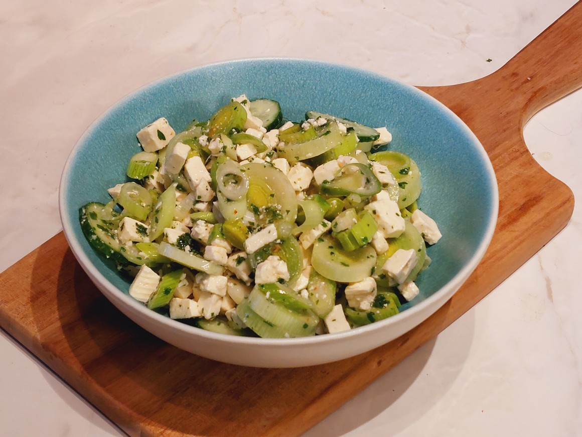 Lauchsalat mit Feta