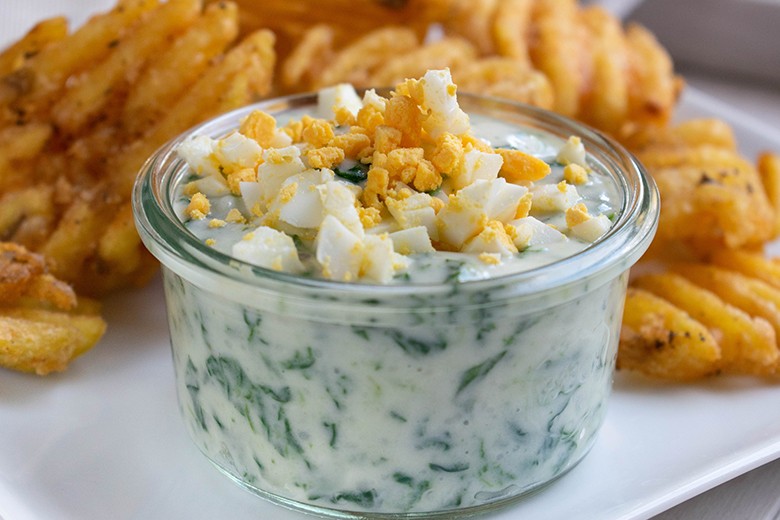 Spinatsoße mit Joghurt