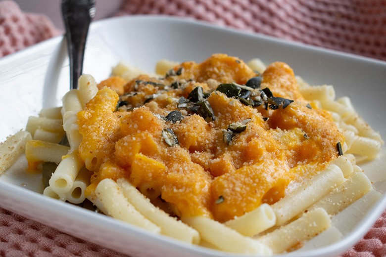 Nudeln mit Kürbissauce